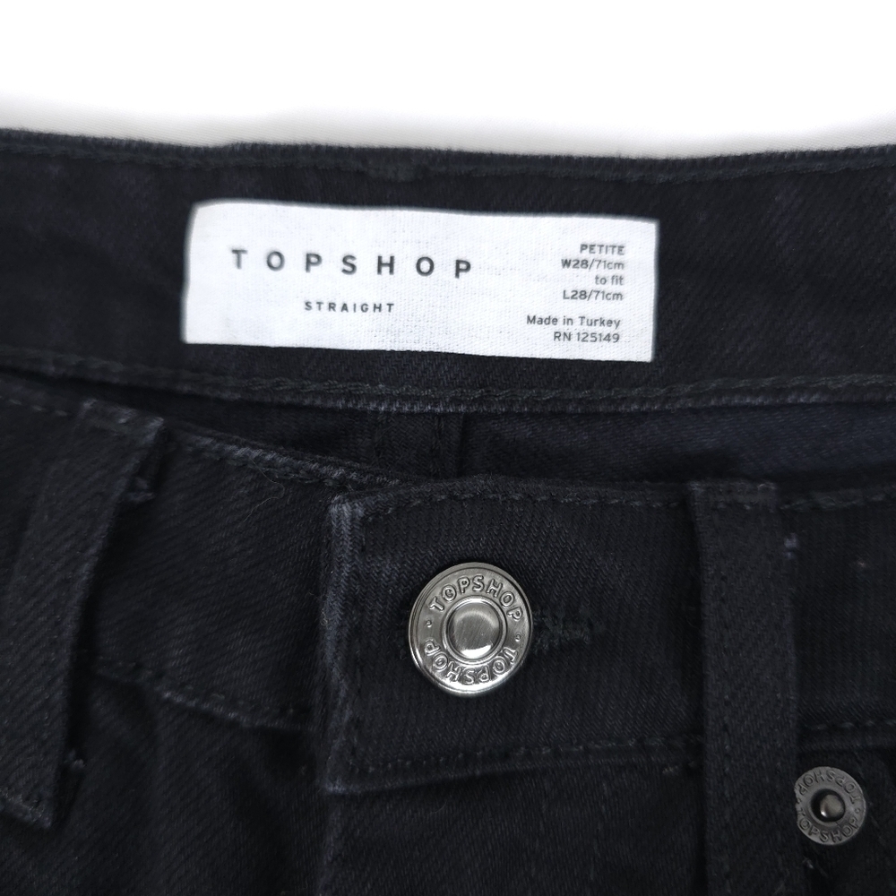 Topshop Petite high waist raw hem straight cropped size 28 - Picture 9 of 11